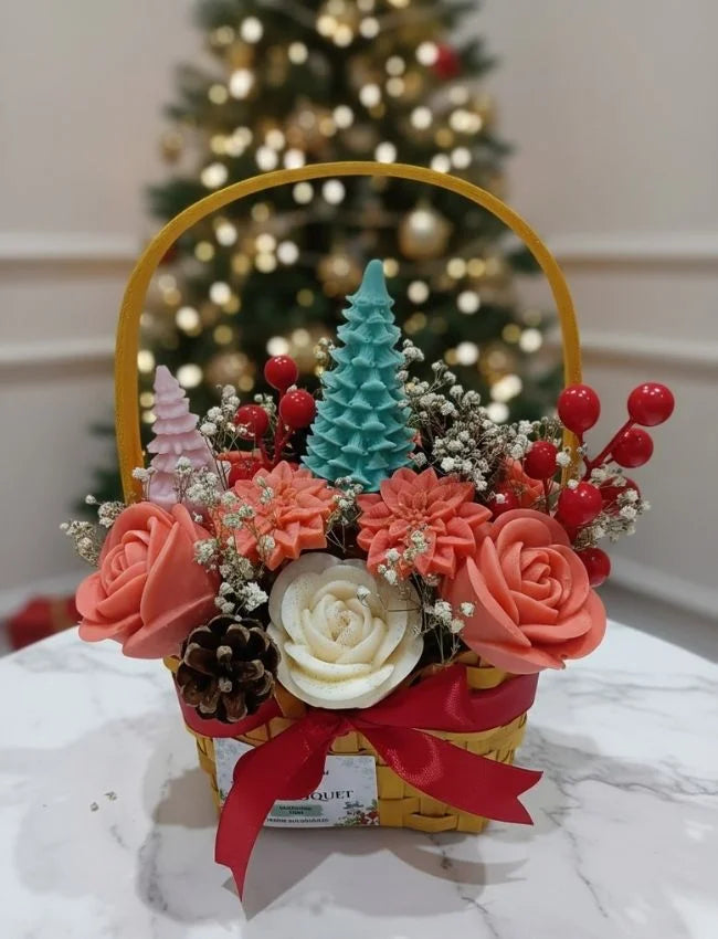 Handmade AuraBliss Christmas candle bouquet gift for Mum in Ireland