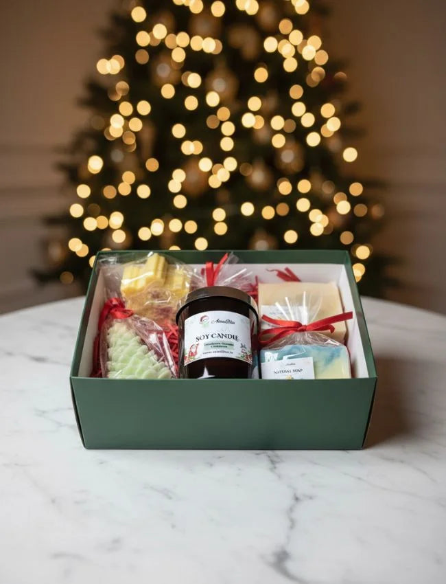 AuraBliss Christmas home spa gift box, a handmade Christmas gift for women in Ireland