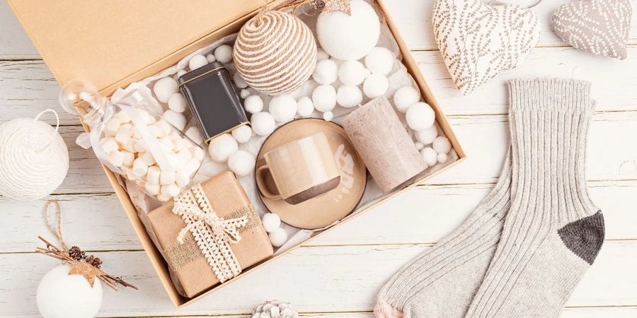 Handmade candle gift box with home fragrance gifts by AuraBliss