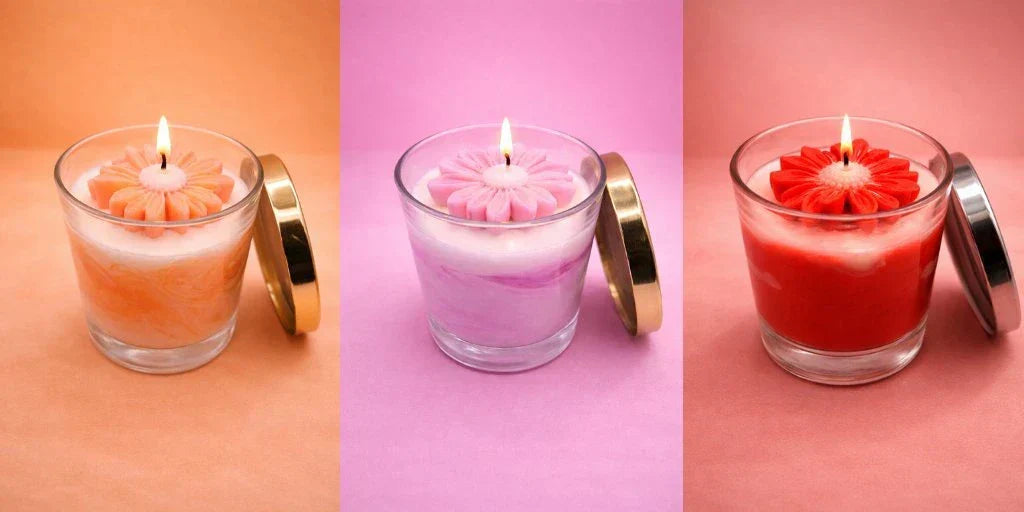 Handmade soy candles and wax flower gifts by AuraBliss