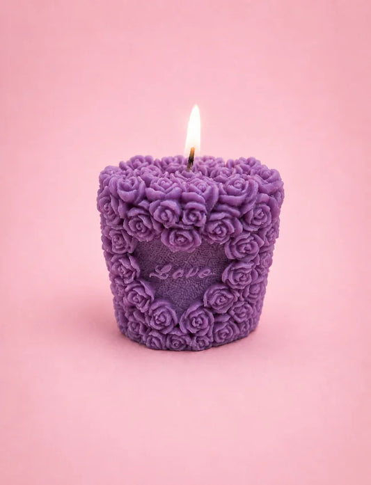Floral Heart - Rose Heart Soy Wax Candle