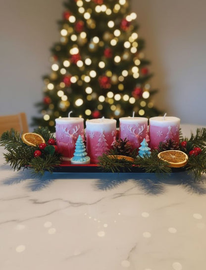 Christmas Harmony Candle Centrepiece arranged for gifting