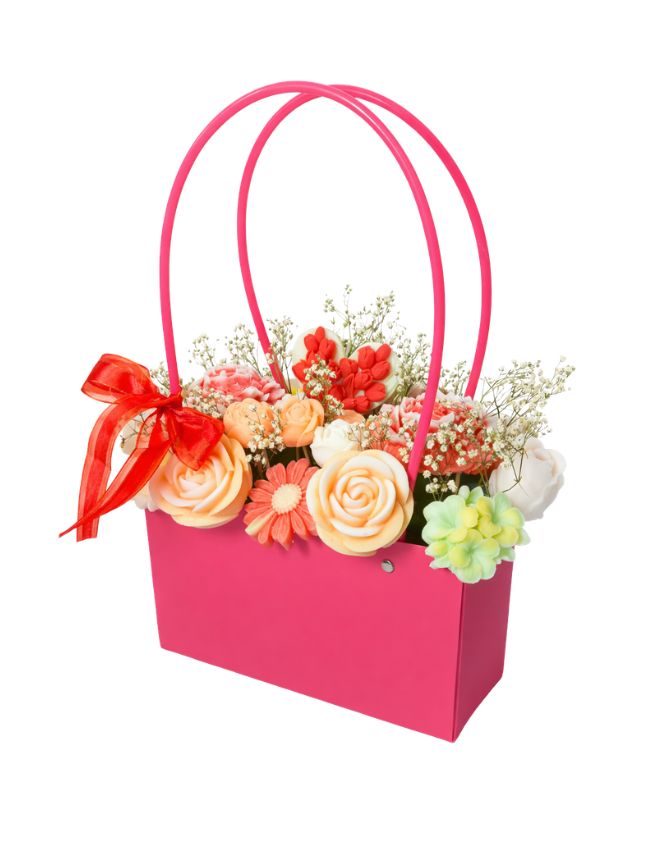 Elegant Wax Flower Purse Bouquet