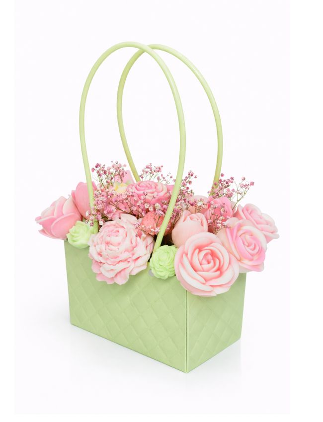 Elegant Wax Flower Purse Bouquet