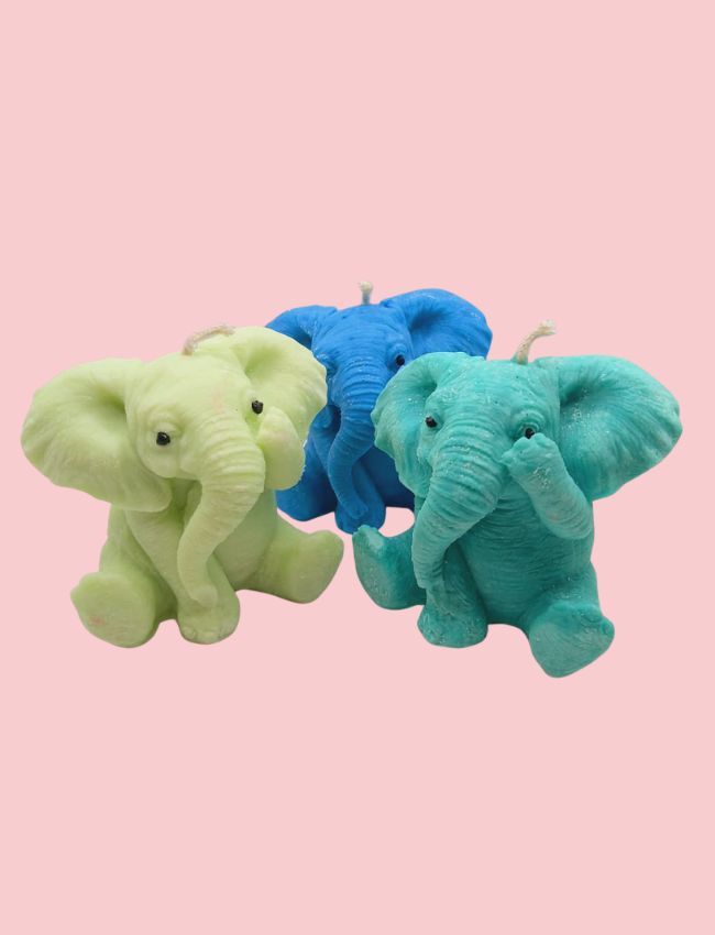 Playful Elephant Candle