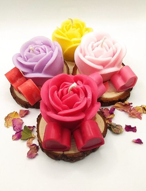 Rose Blossom candle and heart wax melts gift set
