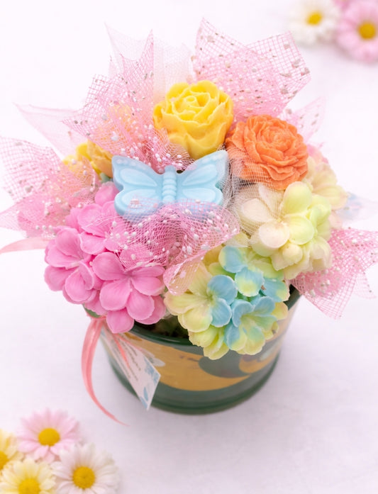 Spring Blossom wax melt bouquet in decorative pastel pot