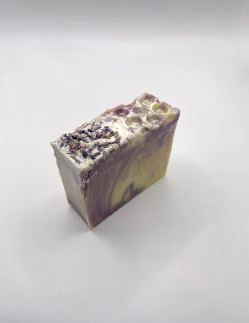 Aloe Vera soap bar with a zesty lavender accent, offering a refreshing and natural skincare experience.