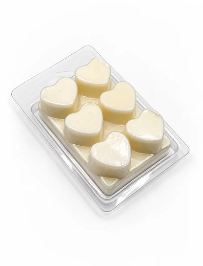 Ivory 6 Heart Soy Wax Melts in clear clamshell pack