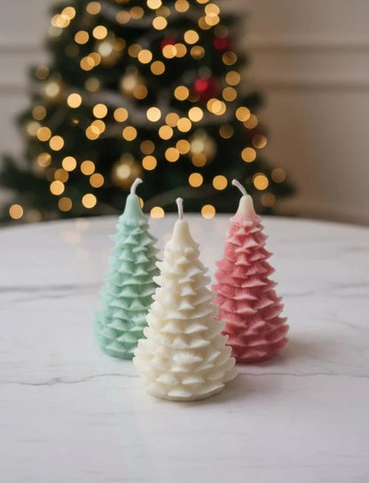 Classic Christmas Tree candles in festive colours
