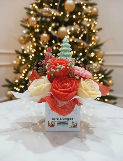 Deluxe festive candle bouquet with soy wax roses