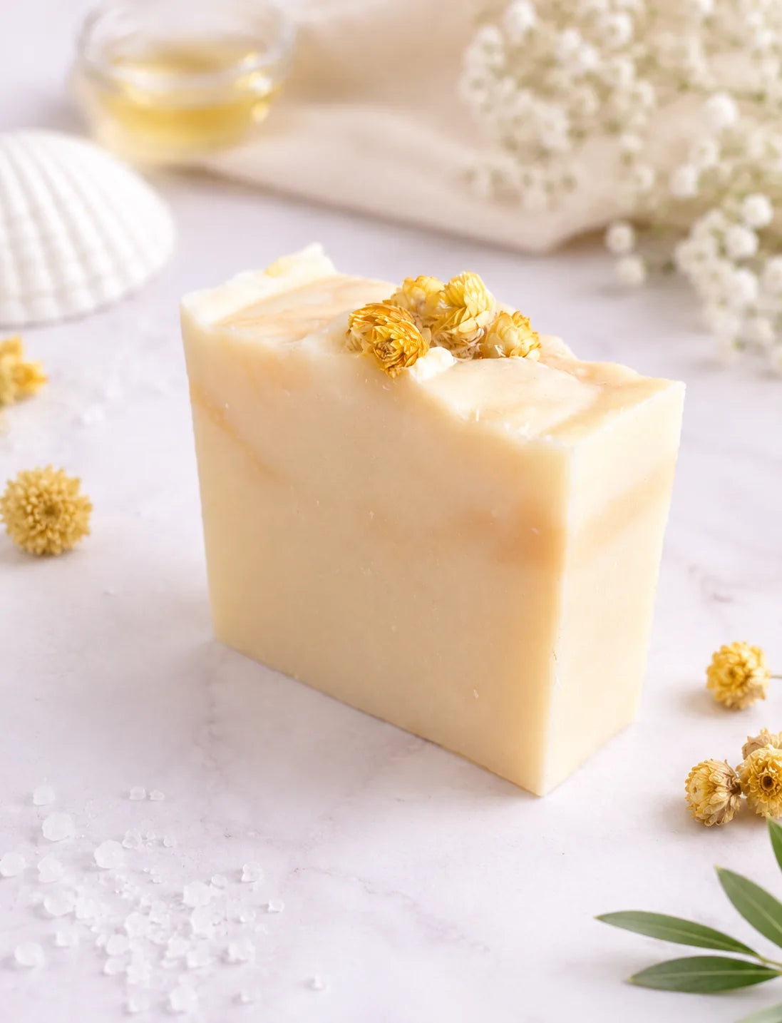 Eternal Mimosa handmade botanical soap by AuraBliss