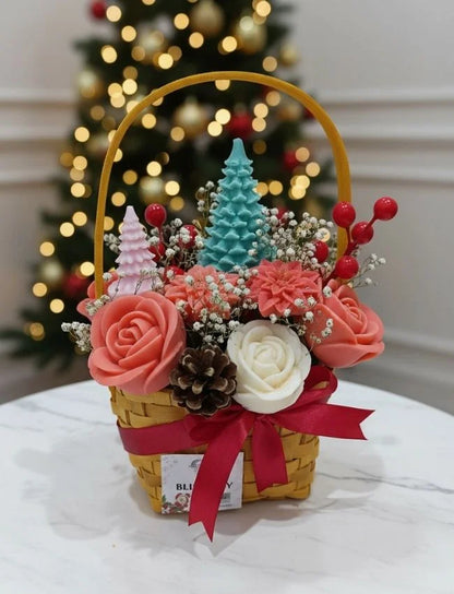 Festive candle bouquet with soy wax roses