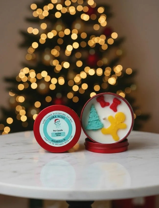 Red Christmas Tin Candle