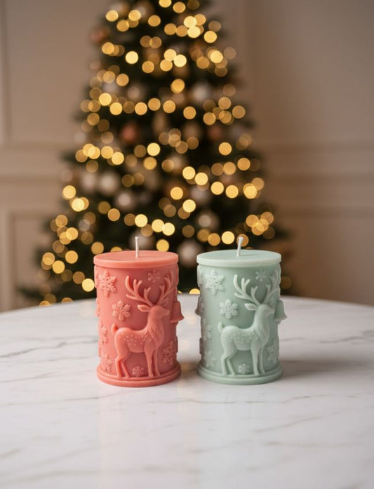 Festive Reindeer Glow handcrafted soy candle