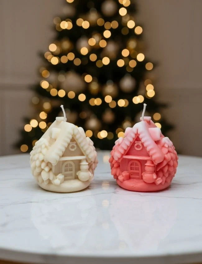 Gingerbread House candles for festive gifting