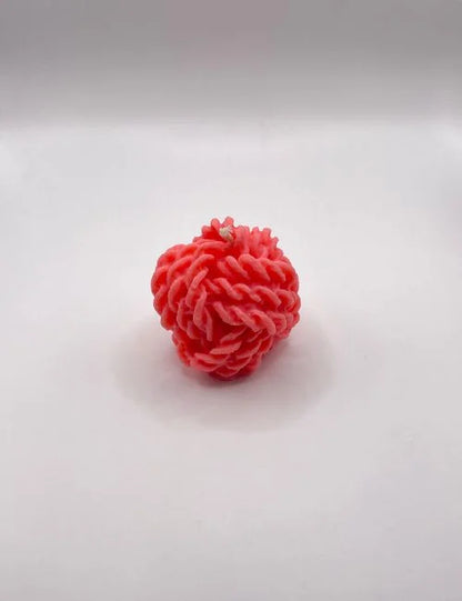 Red Knitted Charm textured soy wax candle