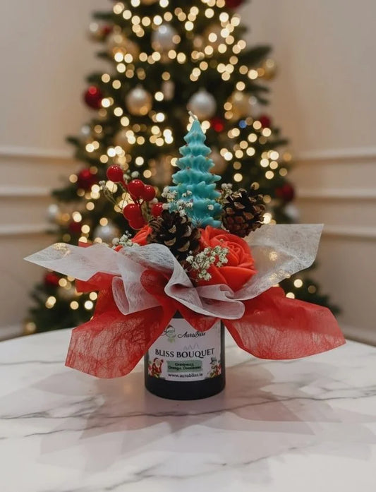 Mini Christmas Candle Bouquet handcrafted by AuraBliss