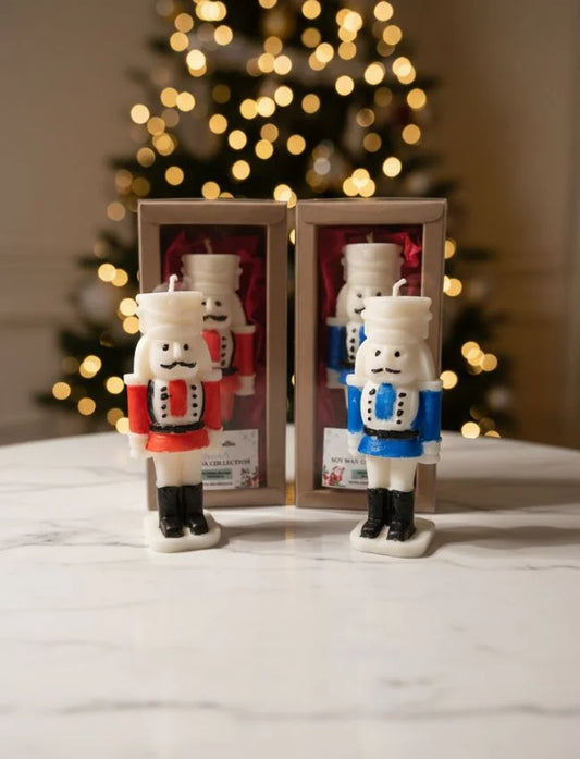 Nutcracker Candle Gift Box in red and blue designs