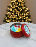 Red Christmas Tin Candle