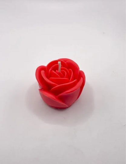 Red Rose Elegance rose-shaped soy wax candle