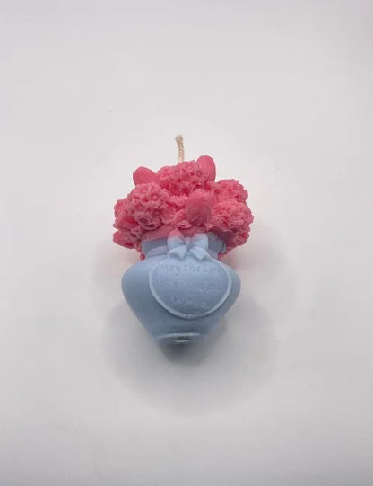 Blue Spring Blossom floral soy wax candle