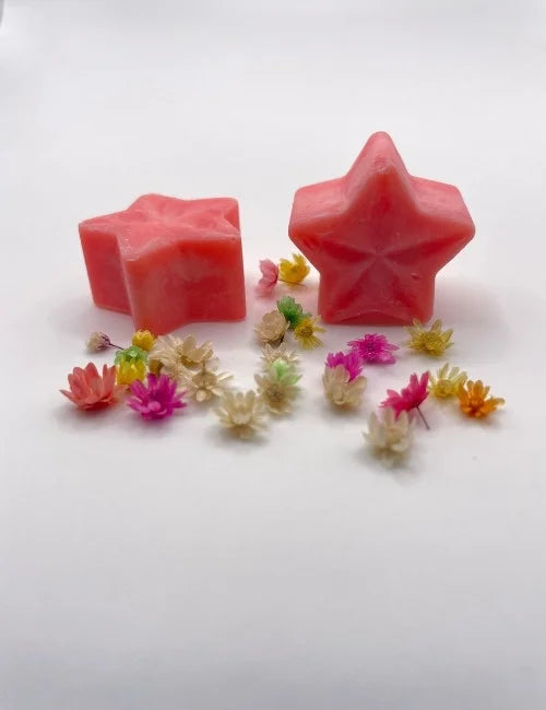 Red Wax Melts Star with floral accents, for a warm and inviting ambiance.